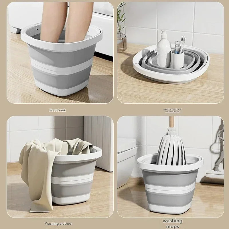 Foldable Water Bucket with Carry Handle for Camping and Home