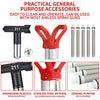 Un ensemble d'accessoires polyvalents pour pistolets sans air, comprenant un outil noir, une buse rouge et plusieurs pointes 