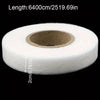Roll of white no-sew iron-on hem tape with dimensions 6400cm or 2519.69in