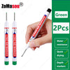 A hand holds a green long marker pen with a black tip, showing its size and use for depth marking.