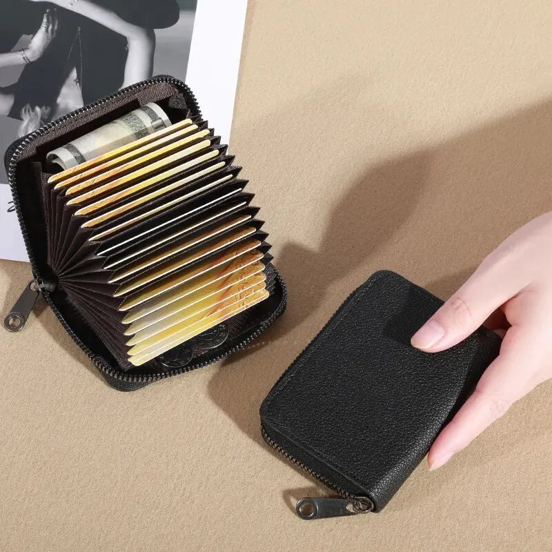 PU Leather Card Holder Wallet with 20 Card Slots