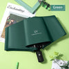 A dark green automatic compact umbrella with a UV protection feature is shown on a light green background.