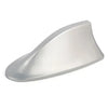 Silver shark fin car antenna with FM/AM signal enhancement