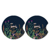 Non-Slip Waterproof Car Cup Holder Coasters with Floral Design