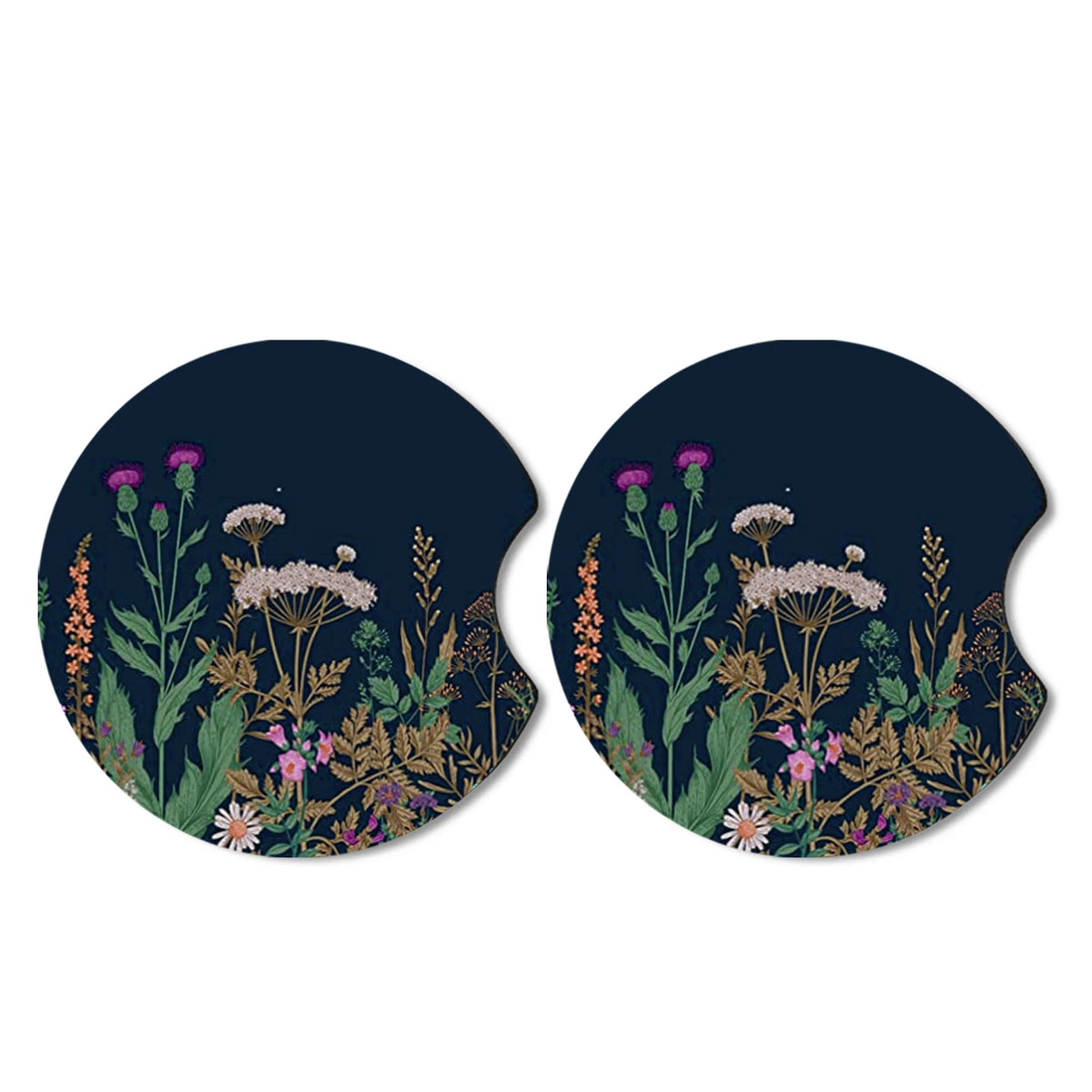 Non-Slip Waterproof Car Cup Holder Coasters with Floral Design