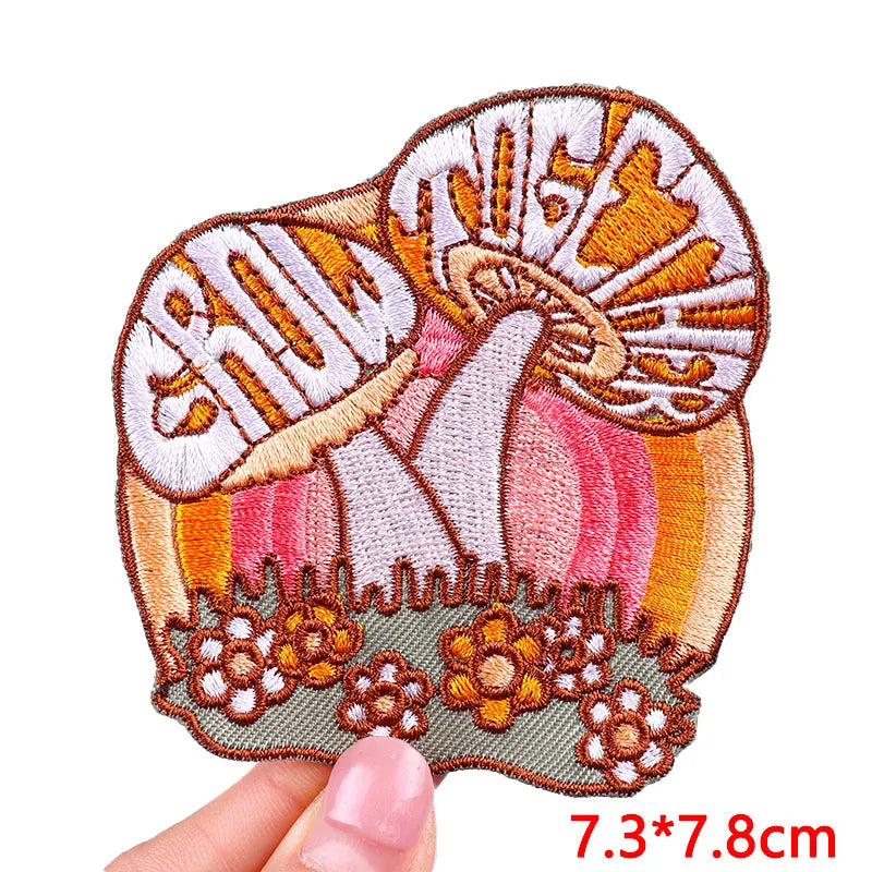 Encouraging Embroidered Iron-On Patches for Jackets, Jeans & Bags
