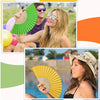 Classic Bamboo Folding Fan with Blank Canvas Design