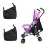 Black and purple universal stroller side mesh organizer with storage bags