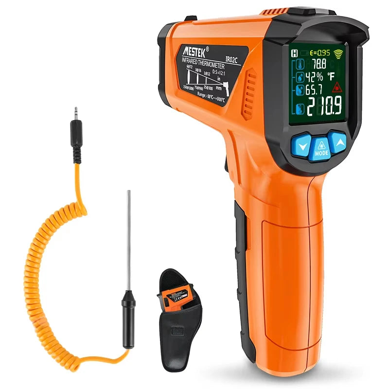 High-Temperature Infrared Thermometer with Color Screen and Humidity Sensing