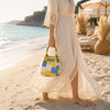 Mini Knitted Colorblock Bucket Bag with Detachable Handle