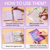 Instructions showing how to use an A5 budget binder with cash envelopes and savings challenge