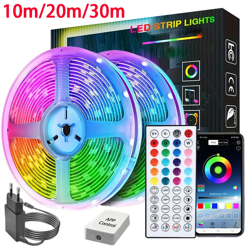 Music-Sync RGB LED Strip Lights with App & Remote Control