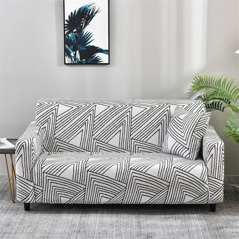 Floral Print Stretch Sofa Cover with Elastic Edge