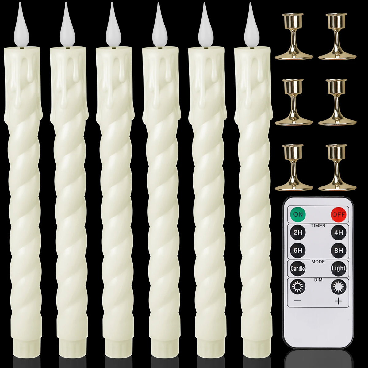 LED Flameless Taper Candles with Remote Control