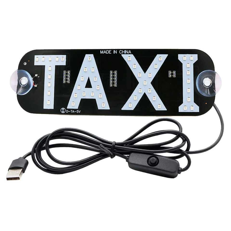 LED Taxi Sign Light with USB & Cigarette Lighter Plug