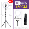 Adjustable 10 inch selfie ring light with tripod and phone holder for video calls
