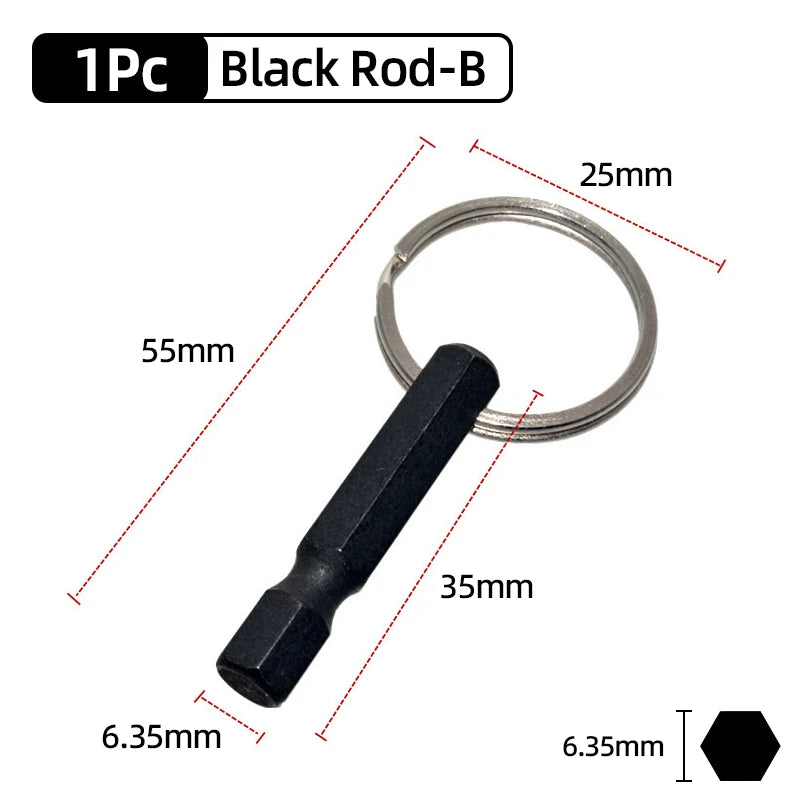 1/4" Hex Quick-Change Screwdriver Bit Holder with Keychain