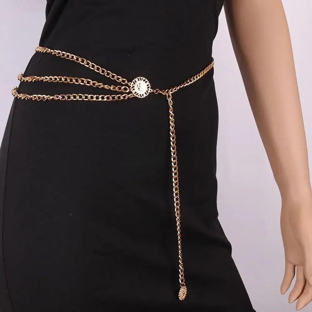 Cinturón de Cadena Corporal Étnico Ajustable para Mujer