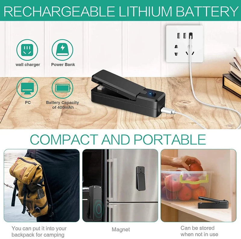 Portable Rechargeable Bag Sealer & Cutter