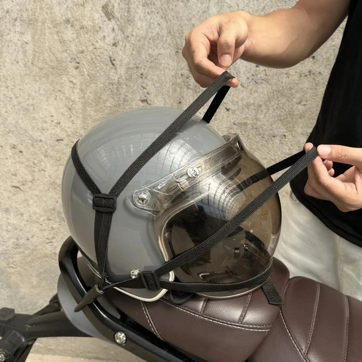 Heavy-Duty Motorcycle Luggage Strap with Elastic Helmet Net