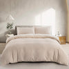 Tufted Boho Chic Duvet Cover Set with Textured Microfiber