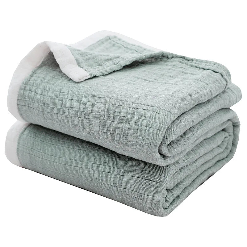 Breathable 4-Layer Cotton Muslin Blanket — Lightweight & Soft for All Seasons