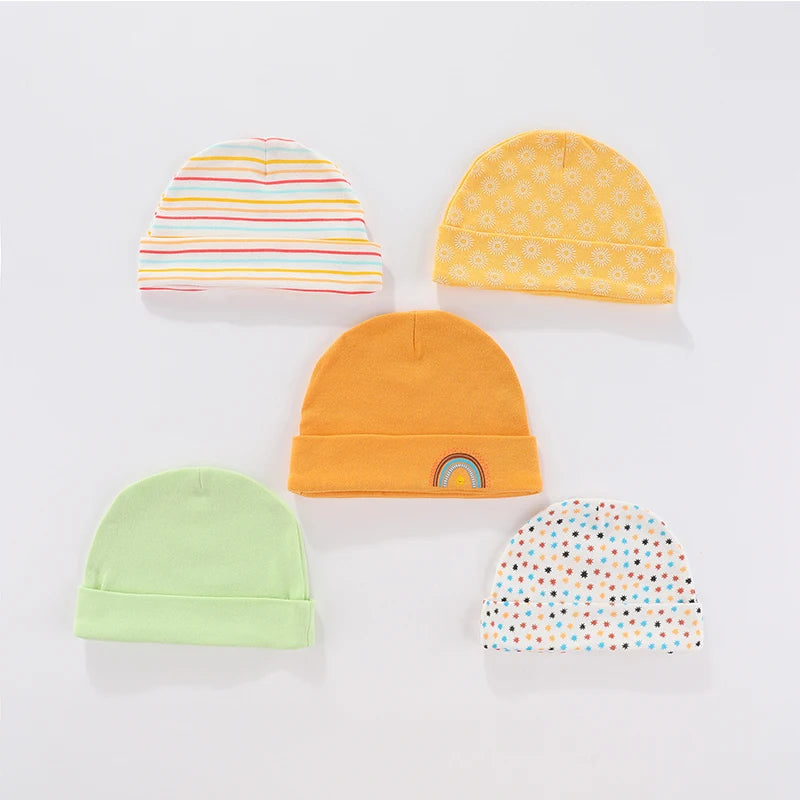 Soft Cotton Baby Hats for Newborns & Infants (0-6 Months)