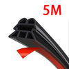 A close-up view of a black rubber door seal strip with a red accent, showing its profile for noise and dust insulation.