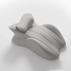 A smooth, gray ergonomic memory foam wedge pillow shown from above.