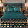 Crystal Velvet Gold Lace Bed Skirt with Anti-Slip Base