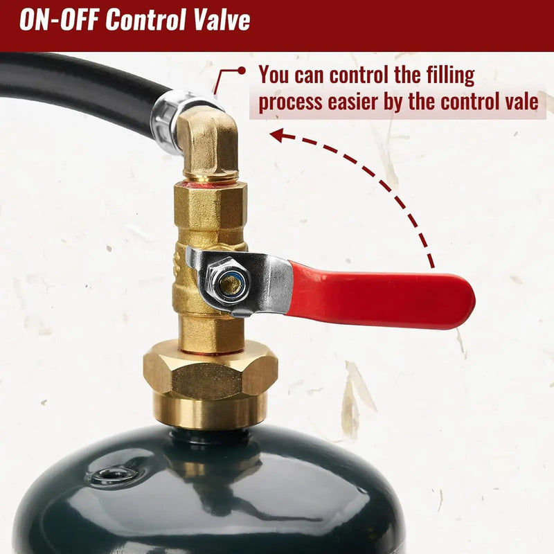 Propane Tank Refill Adapter with Pressure Gauge