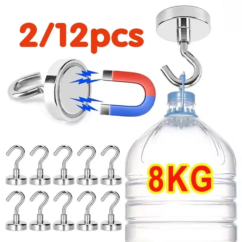 Magnetic Hooks for Metal Surfaces (5-Pack)
