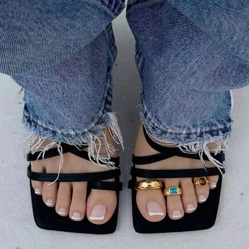 Adjustable Square Crystal Toe Ring