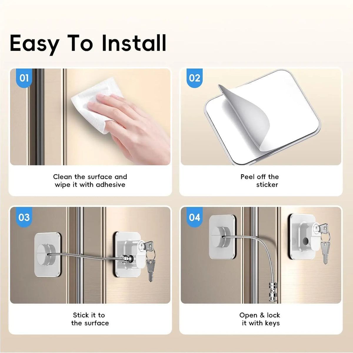 Childproof Refrigerator Door Lock (2-Pack)