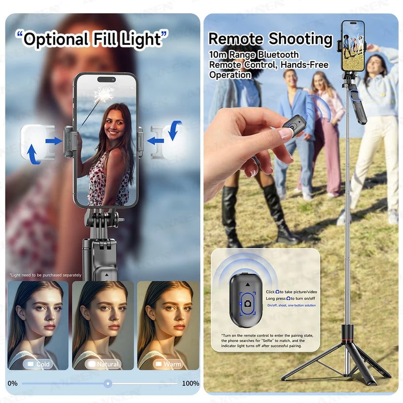 Extendable Selfie Stick Tripod with Bluetooth Remote