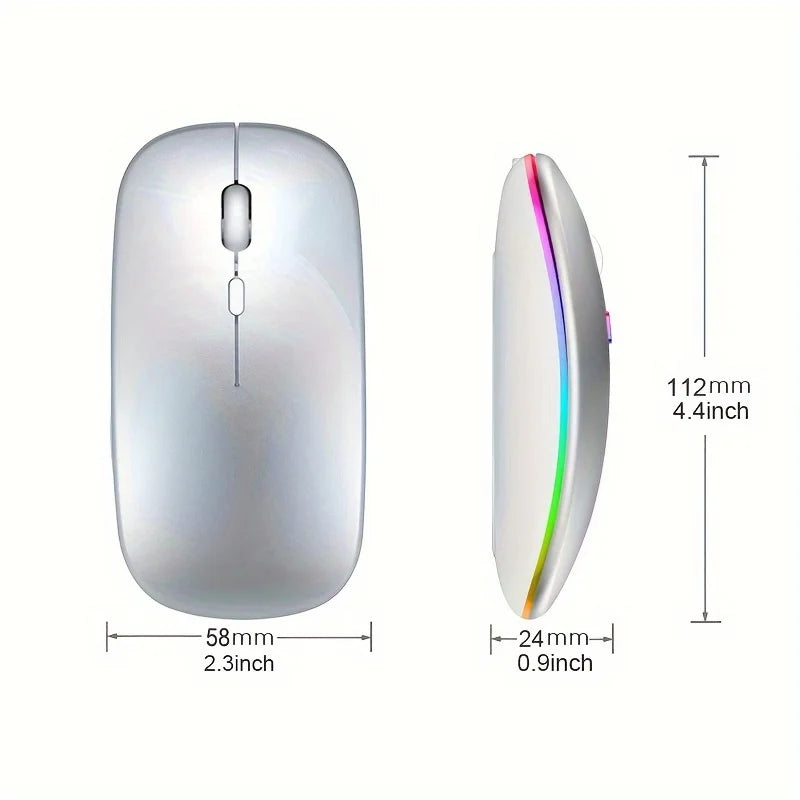 Souris sans fil ergonomique avec éclairage RGB