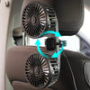 Dual-Head USB Car Fan with 360° Rotation