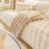 Plush Rabbit-Feel Sofa Cover with Anti-Slip Backing