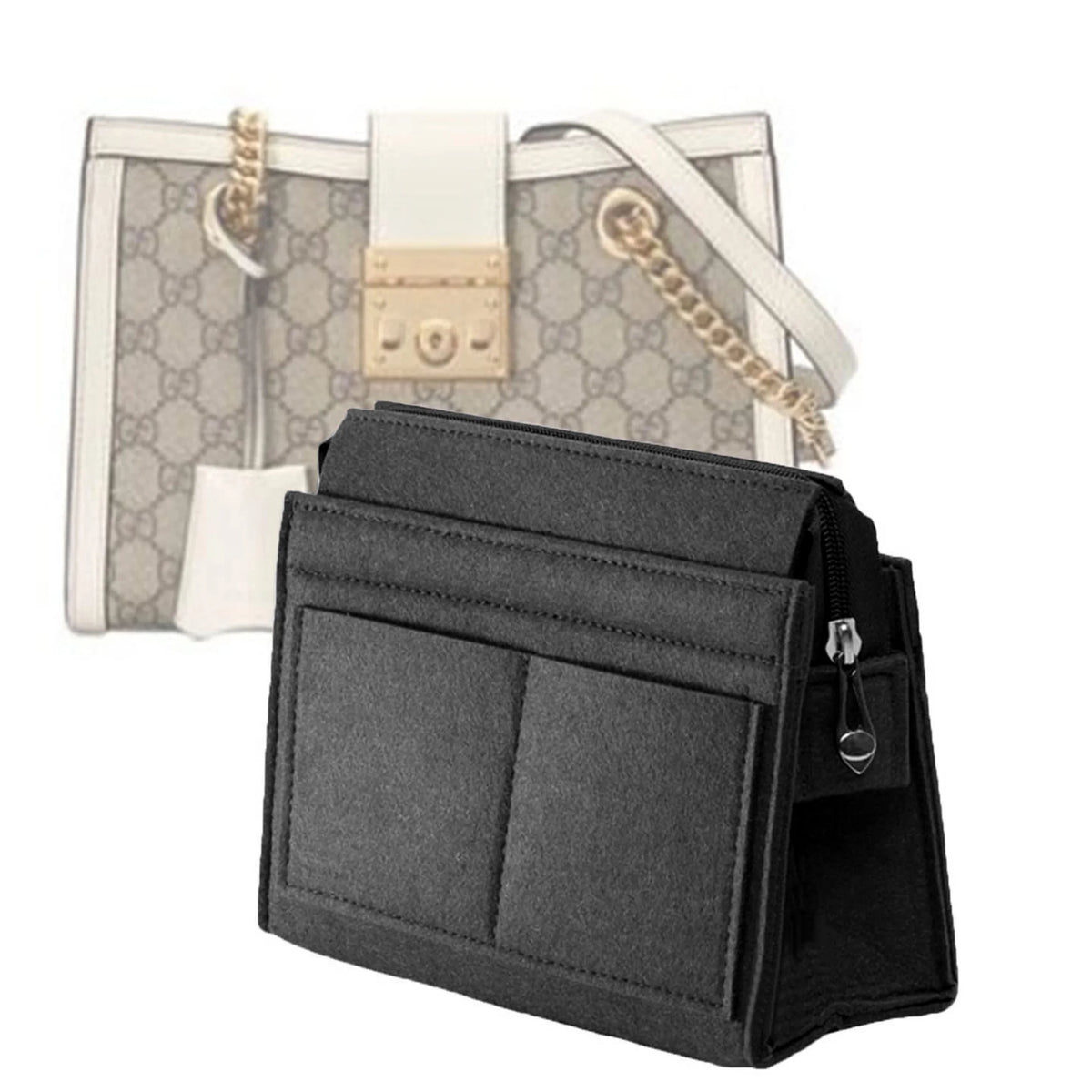 Multi-Pocket Felt Purse Organizer