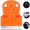 Orange multi-purpose scraper tool with a metal blade and plastic grips for removing stickers, glue, and paint.