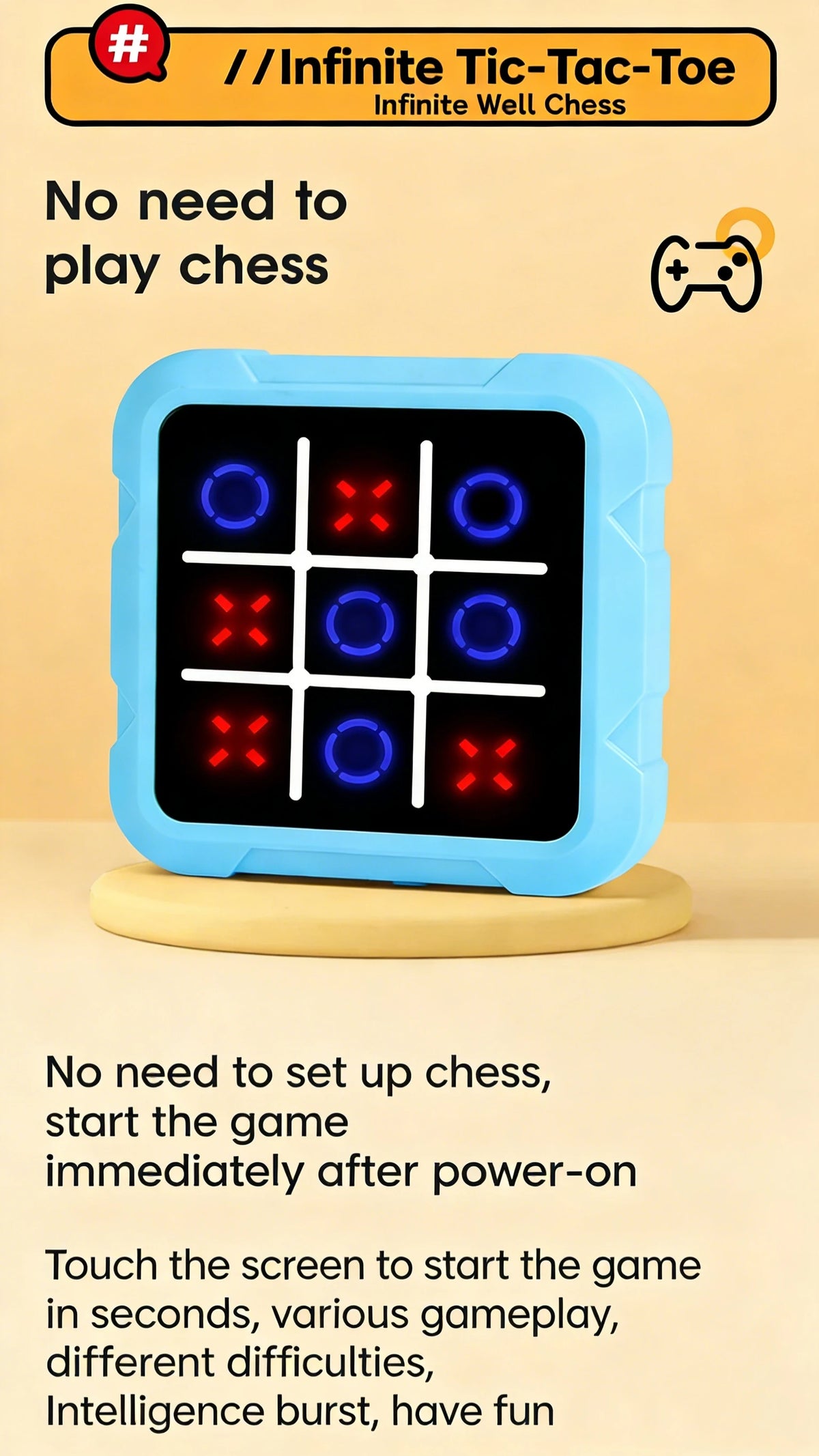 Electronic Chess & Tic-Tac-Toe Board for Family Brain Games