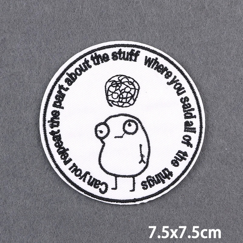 Encouraging Embroidery Iron-On Patches for Clothing and Accessories