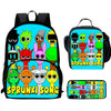 Cartable Enfant Cartoon Sprunki avec Pochette Avant