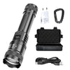 Rechargeable LED Flashlight with LCD Display and Zoom