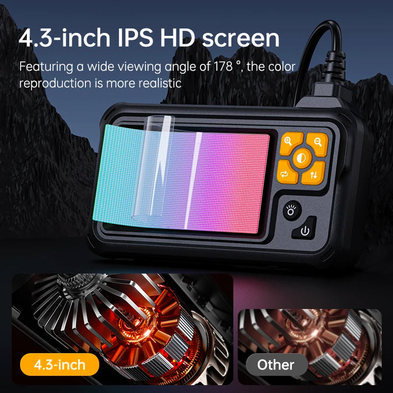 4.3" IPS Dual-Lens Inspection Camera with 1080P HD & IP67 Waterproofing