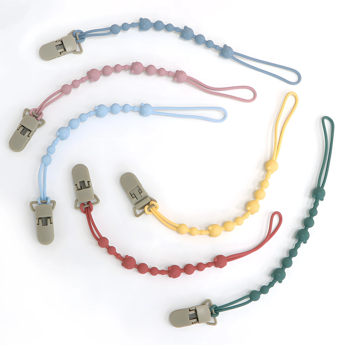 Silicone Pacifier Clip with Anti-Loss Chain