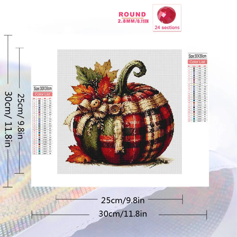 5D Diamond Painting Kit - Autumn Pumpkin Landscape