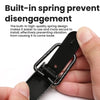 A hand is holding a black alloy hood pin lock kit, demonstrating its design.