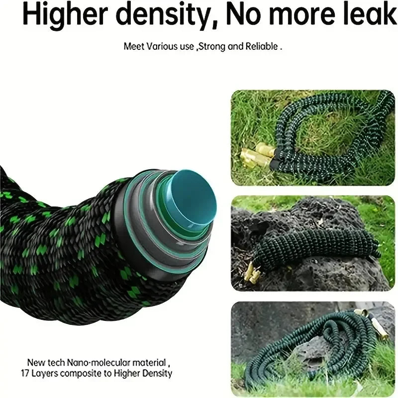 Flexible Expandable Garden Hose with High-Pressure Spray Gun