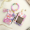 Floral Print PU Leather Wristlet Wallet with Card Holder